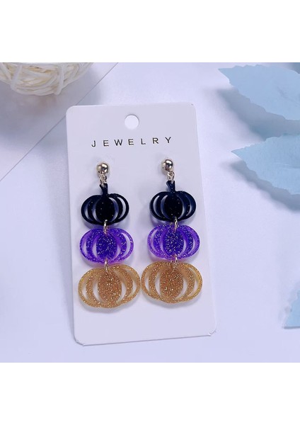 Kristal Akrilik Küpe Kalp Şeklinde Renkli Hayalet Kabak (Yurt Dışından) modelleri