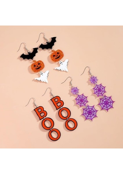 Cadılar Bayramı Elementli Renk Çakışan Hayalet Akrilik Küpe (Yurt Dışından) fiyatları