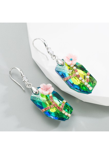 Retro Çiçekli 925 Gümüş Iğne Küpe (Yurt Dışından)