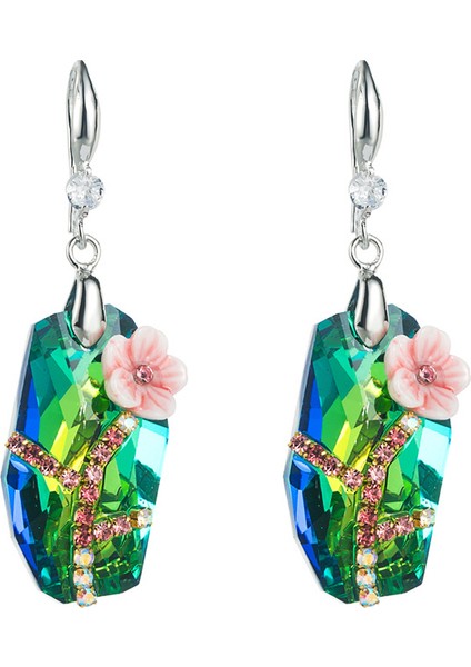 Retro Çiçekli 925 Gümüş Iğne Küpe (Yurt Dışından) modelleri