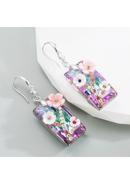 Retro Çiçekli 925 Gümüş Iğne Küpe (Yurt Dışından) fırsatları