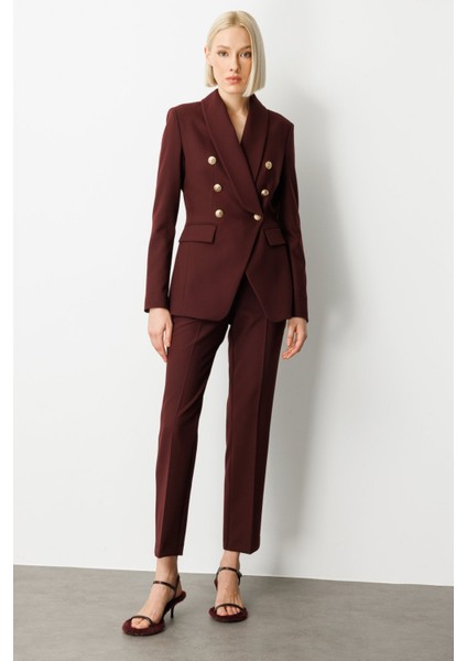 Kadın Kruvaze Yaka Kapak Cepli Ceket 5013 Bordo modelleri