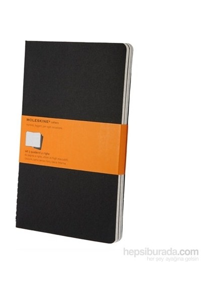 Çizgili Cahier Not Defteri 3’lü Set L Boy Siyah