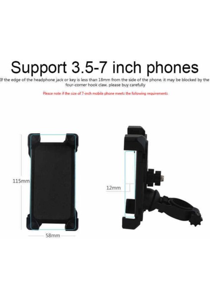 Motosiklet ve Bisiklet Telefon Tutucu Gidon Bağlantılı modelleri