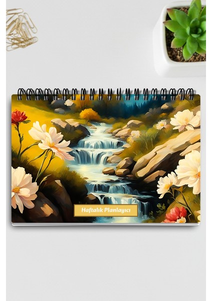 Doğa Manzara Temalı Model:2 A5 Tel Spiralli Yapılacaklar Notlar Listesi Haftalık Planlayıcı