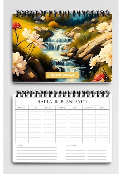 Doğa Manzara Temalı Model:2 A5 Tel Spiralli Yapılacaklar Notlar Listesi Haftalık Planlayıcı fiyatları