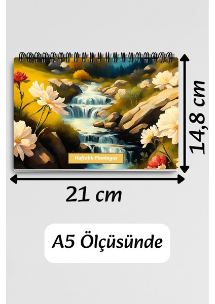 Doğa Manzara Temalı Model:2 A5 Tel Spiralli Yapılacaklar Notlar Listesi Haftalık Planlayıcı fırsatları