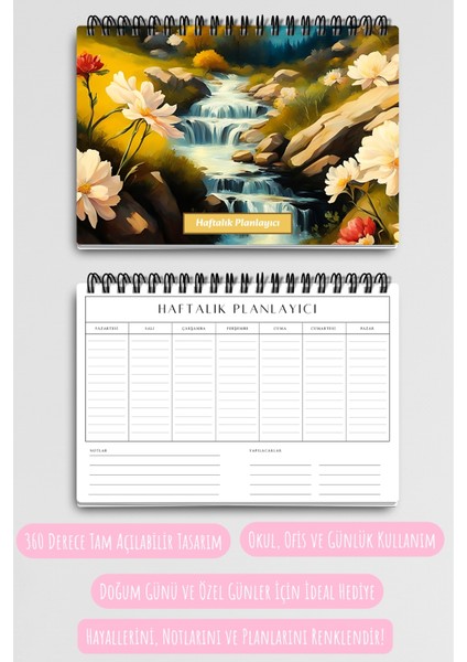 Doğa Manzara Temalı Model:2 A5 Tel Spiralli Yapılacaklar Notlar Listesi Haftalık Planlayıcı indirimleri