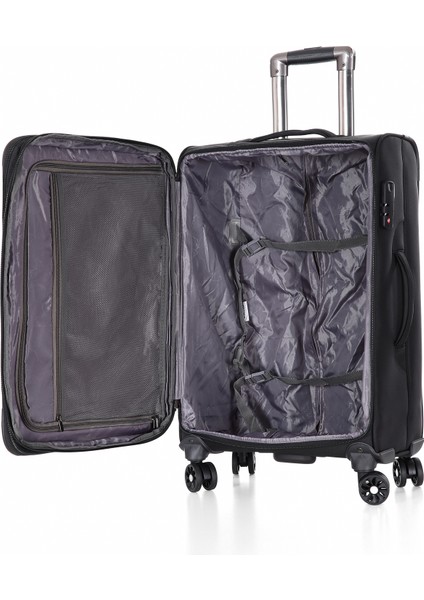Kumaş Körüklü 4 Tekerlekli Şifreli Ultra Sağlam ve Hafif 3’lü Valiz Seti