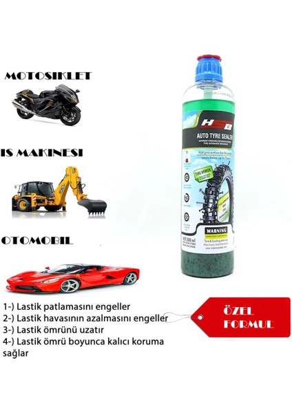 Lastik Tamir Kiti, Lastik Tamir Sıvısı 500ML