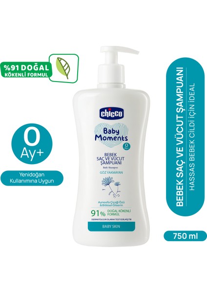Baby Moments Doğal Bebek Saç ve Vücut Şampuanı Göz Yakmayan Arındırıcı Etki 750 ml modelleri