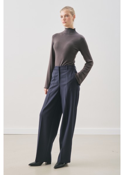 Uzun Paça Straıght Pantolon Lacivert