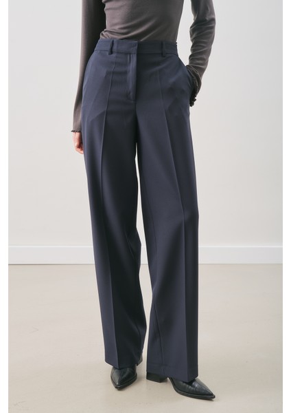 Uzun Paça Straıght Pantolon Lacivert