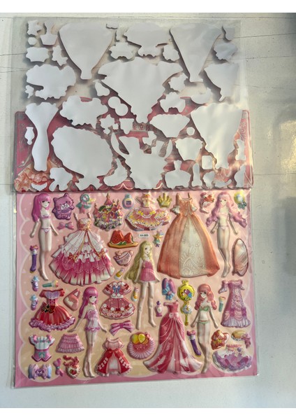 Sticker Prenses Elbise Giydirme Etkinlik Oyunu 2 Kartela Birden MODEL10 fiyatları