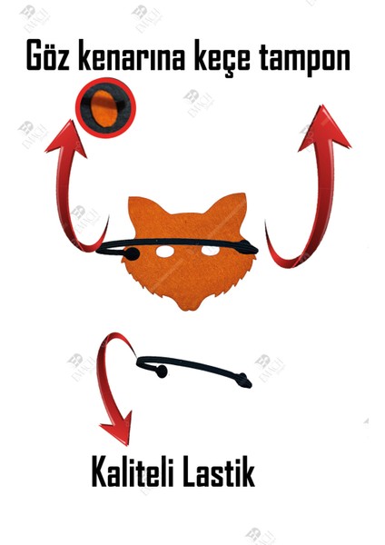 Tilki Maske Kaliteli Keçe Hayvan Figürlü Maske modelleri