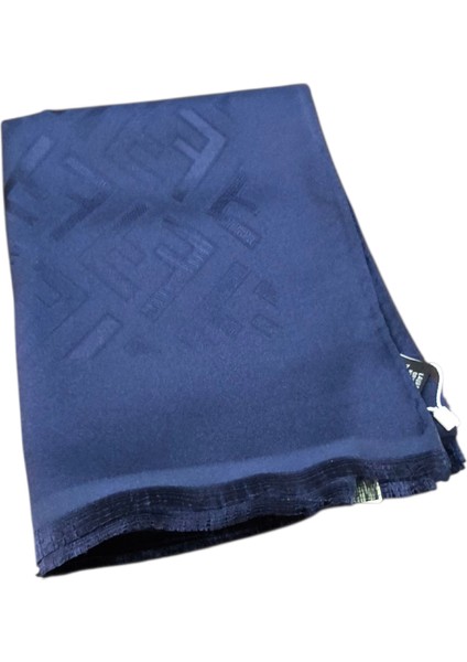 F Desen Ipek Jakarlı Şal Lacivert modelleri