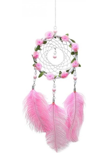 El Yapımı Kuş Tüyü ve LED Işıklı Dekoratif Asma Düş Rüya Kapanı (K95) fiyatları