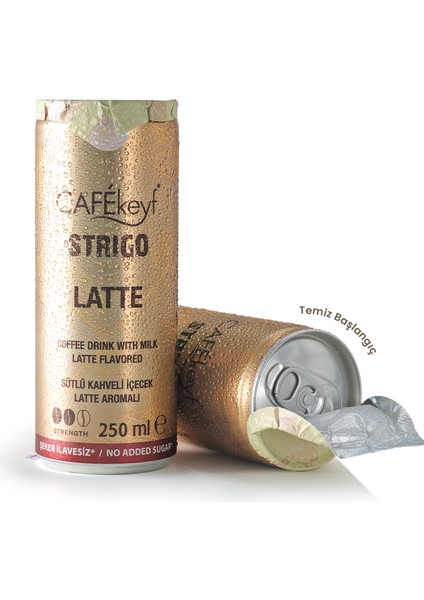 Bedbox Cafekeyf 250 ml Latte Aromalı Sekersiz Sütlü Kahveli Içecek 12 Li Paket