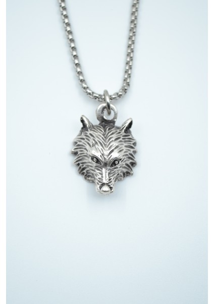 Tilki Gümüş Kaplama Örme Zincir Kolye