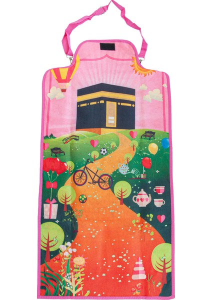 Kendinden Çantalı Katlanabilir Kız Çocuk Seccadesi, Seyyar Askılı - Pembe indirimleri