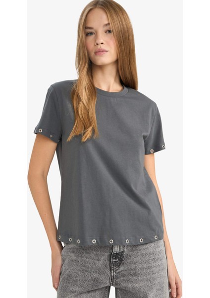 Loose Fit Bisiklet Yaka Kısa Kollu Tişört G3130AX25AU modelleri