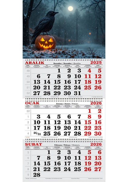 2026 Yılı Gemici Takvimi- Halloween