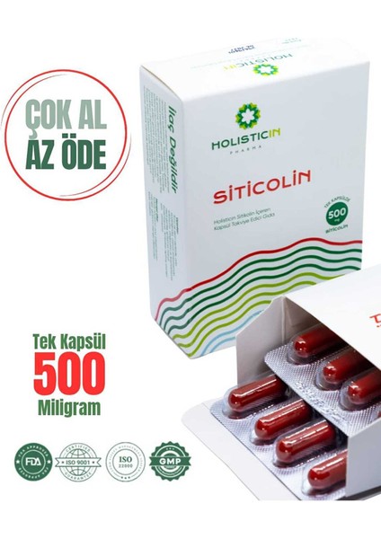 Holisticin Sitikolin Içeren Takviye Edici Gıda 500MG 30 Kapsül