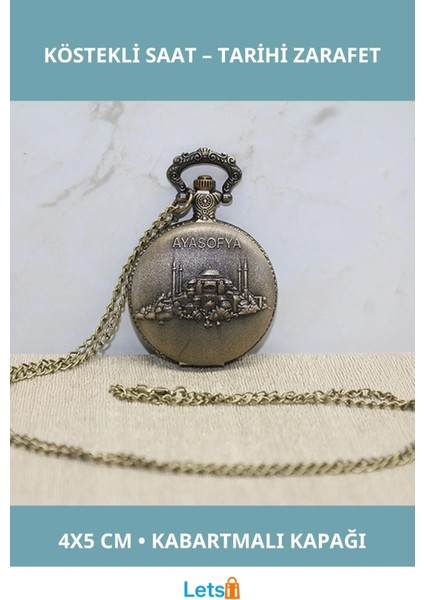 Ayasofya Tasarımlı Şık Nostaljik Köstekli Saat