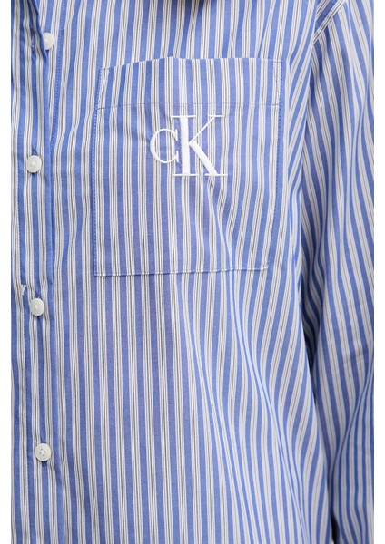 Çizgili Pamuklu Relaxed Fit Uzun Kollu Gömlek LV044D170GZNX Bayan Gömlek LV044D170G Znx indirimleri