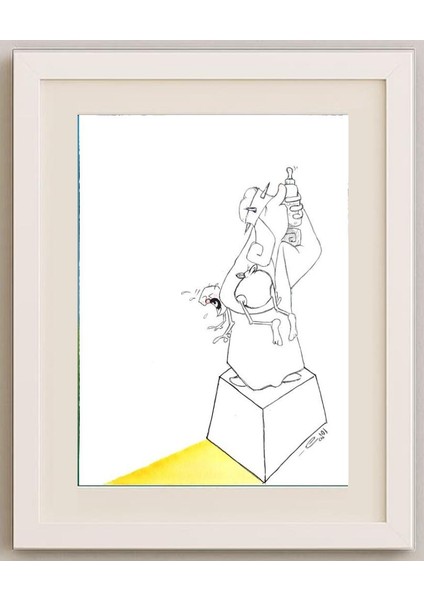 Amin Dastbala 29X21CM Orijinal Karikatür Tablo fırsatları