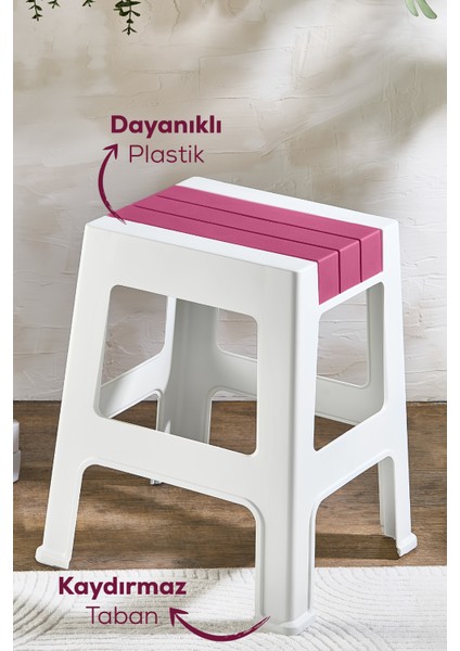 Plastik Büyük Tabure Pembe Pembe fiyatları