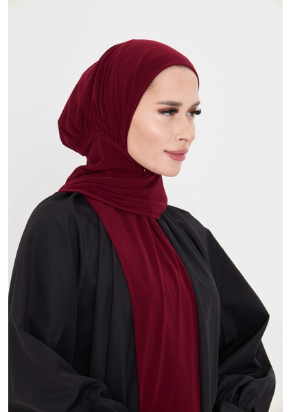 Bordo Pratik Hazır Geçmeli Tesettür Bone Sandy Boyunluklu Çıtçıtlı 2505_16 fiyatları