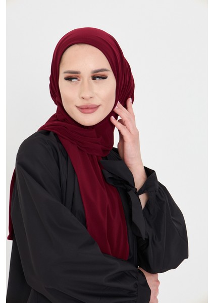 Bordo Pratik Hazır Geçmeli Tesettür Bone Sandy Boyunluklu Çıtçıtlı 2505_16