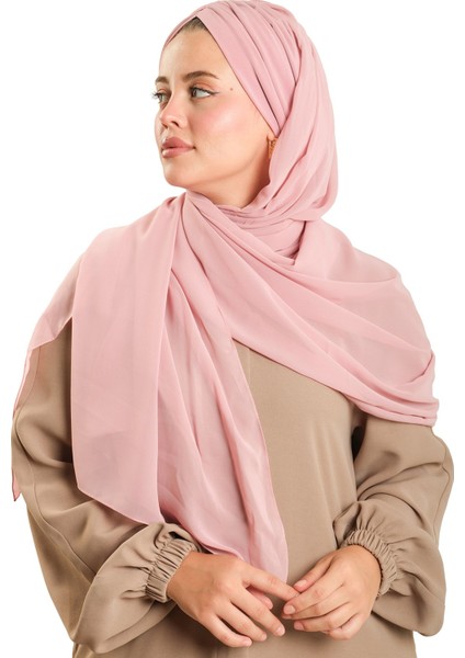 Pudra Pratik Hazır Geçmeli Bone Şal Şifon Drapeli 2507_06 fiyatları