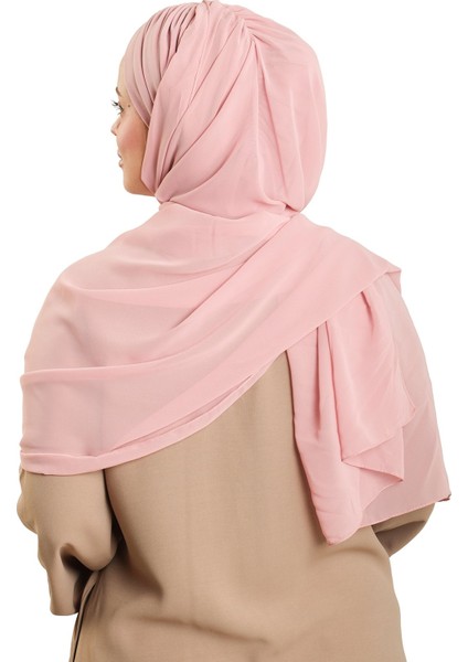 Pudra Pratik Hazır Geçmeli Bone Şal Şifon Drapeli 2507_06 fırsatları