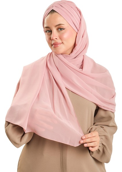 Pudra Pratik Hazır Geçmeli Bone Şal Şifon Drapeli 2507_06 indirimleri