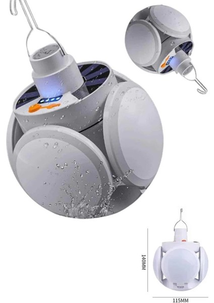 Katlanabilir Askılı Kamp Lambası 5 Kanatlı Pratik Güneş Enerjili indirimleri