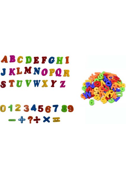Set 42 Parça Plastik Harf Rakam Işaret Seti (26 Harf + 10 Rakam + 6 Işaret) (Mıknatısı Yoktur) fiyatları