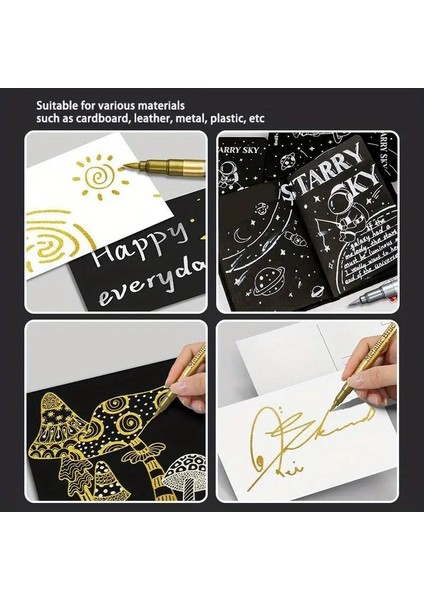 Art Tone 2'li Altın Gümüş Akrilik Marker Fırça Uçlu Keçeli Kalem Seti Posca Gibi Taş Kağıt Metal Tahta Cam fiyatları