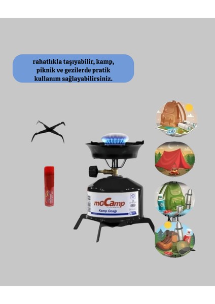 Kompakt ve Hafif Kamp Ocağı Seti Gaz Tüplü - M027R086-K36027 fiyatları