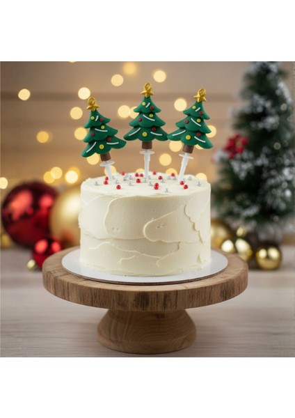 5 Adet 5 cm Yılbaşı Çam Ağacı Pasta Süsü - Noel Ağacı Cupcake Topper Dekorasyon Figürü modelleri