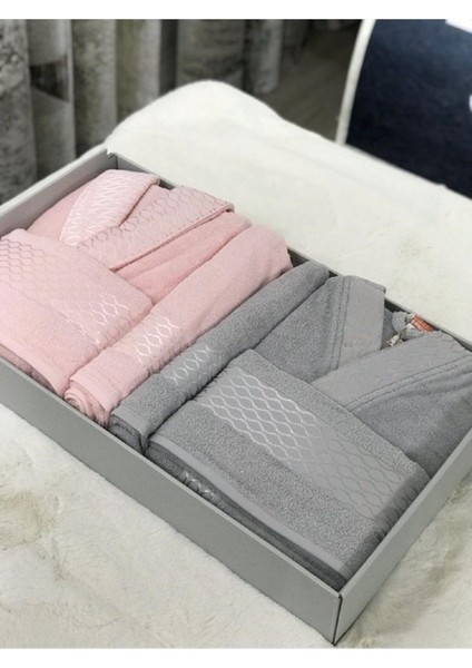 Elissa Aile Bornoz Seti - Gri Pudra