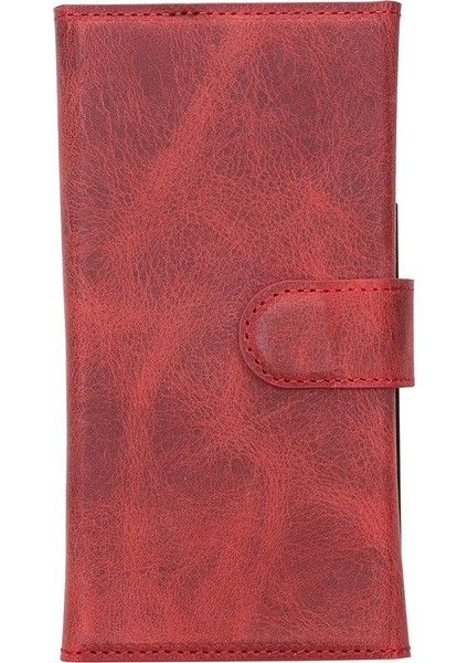 Apple iPhone 13 Pro Uyumlu Deri Cüzdanlı Kılıf Santa G4 Kırmızı modelleri