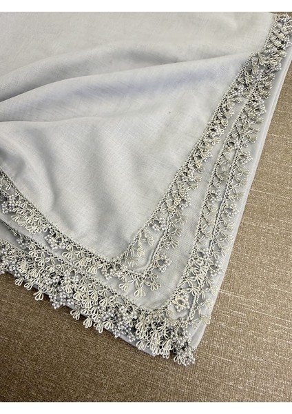 Anne Eli Ile Işlenmiş Tığ Oyalı Yazma Örtü Yerli Üretim 100X100CM