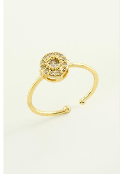 Yuvarlak Zirkon Taşlı Yüzük