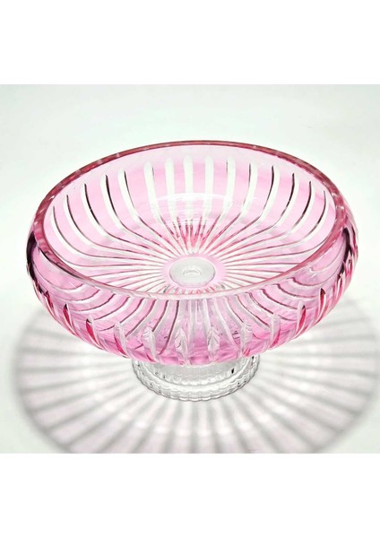 El Yapımı Kesme Kristal Vertical Desen 28 cm Dekoratif Sunumluk Ayaklı Sofra Sunum Kasesi modelleri