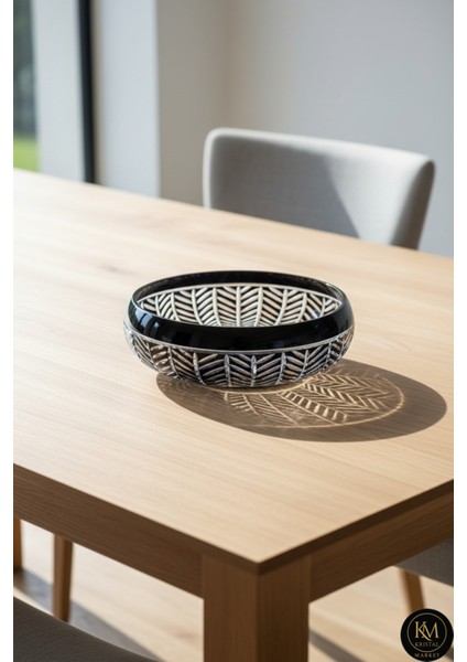 28CM Kristal Dekor Kase Paris Sofra Sunum Kasesi