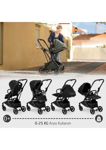 Rotativo Çift Yönlü Kabin Tipi Bebek Arabası Siyah fırsatları