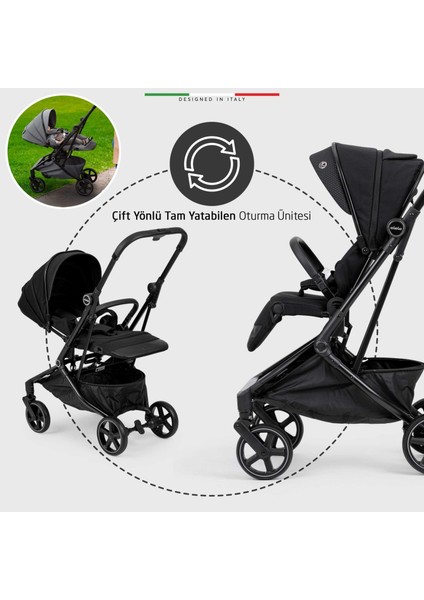 Rotativo Çift Yönlü Kabin Tipi Bebek Arabası Siyah indirimleri