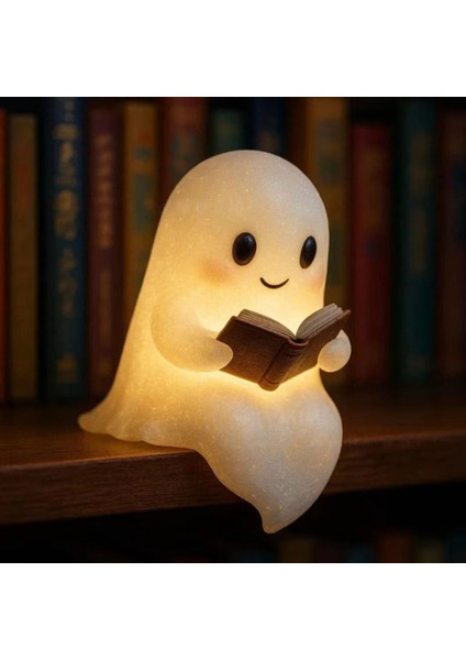 Sevimli Hayalet Okuma Kitap Lambası Ürkütücü Kitaplık Süsü Büyük Sevimli Hayalet Okuma Cadılar Bayramı Ürkütücü Gece Işığı Süsü (Yurt Dışından)